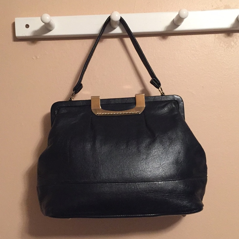 Vintage Dk Navy Leather Doctor satchel Retro